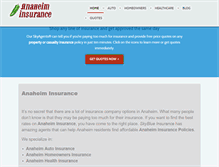 Tablet Screenshot of anaheim-insurance.org